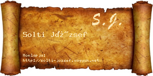 Solti József névjegykártya