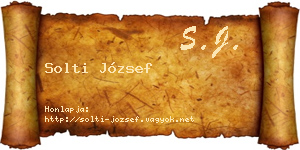 Solti József névjegykártya
